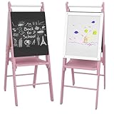 Solid material: Made with a sturdy A-shape frame, using pine wood and MDF, this kids art easel is durable and stable - suitable for daily use.