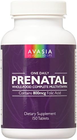 AVASIA Liquid Whole Food Prenatal Vitamins with 800 mcg Folate from Certified Organic Sources. Vegetarian, Non GMO, No Gluten. Made in The USA.