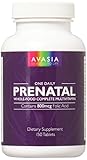 AVASIA Liquid Whole Food Prenatal Vitamins with 800 mcg Folate from Certified Organic Sources. Vegetarian, Non GMO, No Gluten. Made in The USA.
