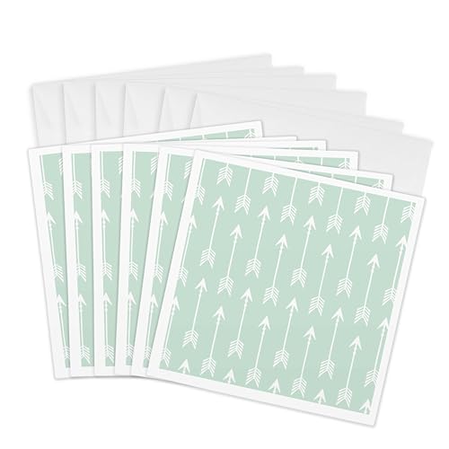 Cartes de vœux carrées 15x15 cm Adventure Arrows Mint lot de 6 correspondance