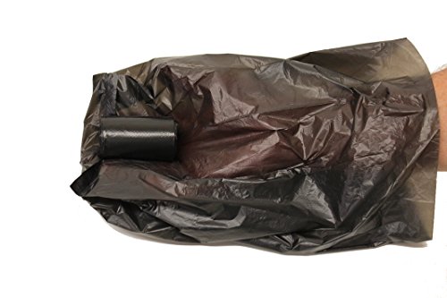 Image of 120 Easy Open & Strong Leak-Proof Poop Bags Dog Waste Bags 13.25 x 9 inch Made in USA .Bags are easier to tie than standard 12 inch bags (Black)
