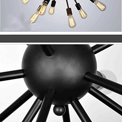 Lámpara de techo moderna de 18 luces estilo sputnik negro industrial 5