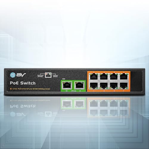 Image of BV-Tech 8 Gigabit PoE+ Ports with 2 Enthernet Uplink, 130W, 802.3af /at POE-SW802G