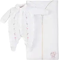 Saída Maternidade Menina Plush Bordado Joaninhas - Natural