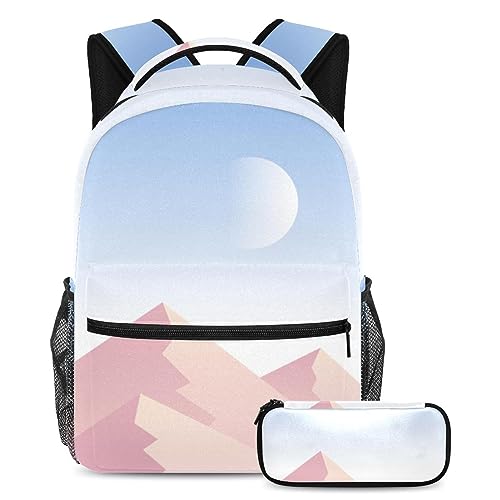 Sac à dos avec trousse ensemble de 2 pièces multicolore à bretelles rembourrées