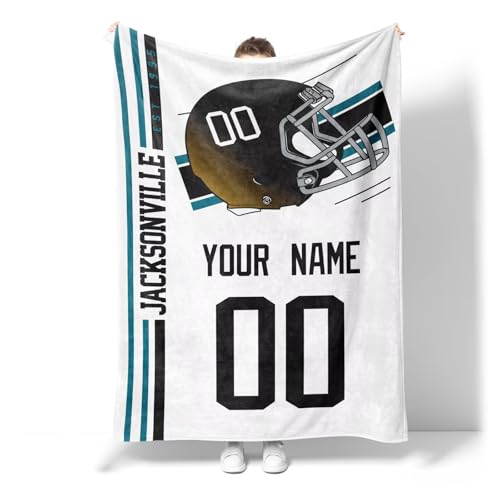 Image of Jacksonville Throw Blanket Custom Name and Number Personalized Gifts for Men and Women