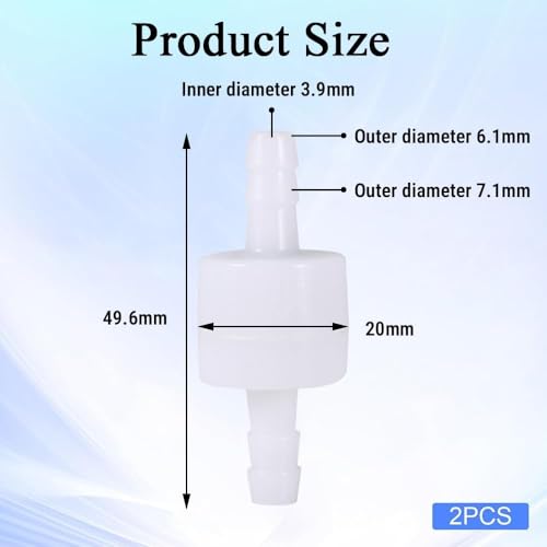 2 Pièces Clapet Anti Retour en Ligne 6 mm, Clapet Anti Retour en Plastique, Plastique Unidirectionnel Ligne pour Eau Carburant Liquide Air – vue 3