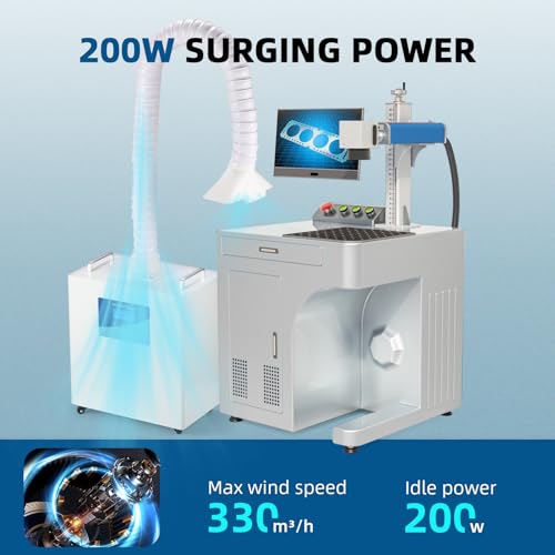 Image of BAOSHISHAN BAOSHIAHAN Solder Fume Extractor for Laser Engraver, 200W Strong Suction Smoke Absorber, 10 Speed 3-Stage Filters Fume Extractor with Timer Function for Soldering Welding 3D Printing