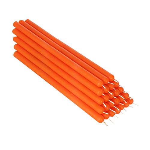 NKlaus 25x arancio cera d'api 21cm senza fuliggine candele da tavolo colorate candele pasquali candele rituali candele nuziali candele a goccia 36345