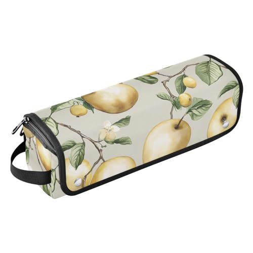 Bolsa de viaje para herramientas de cabello con tapete resistente al calor removible, doble capa, para plancha, rizador y secador, color gris con motivo de fruta Marula dulce