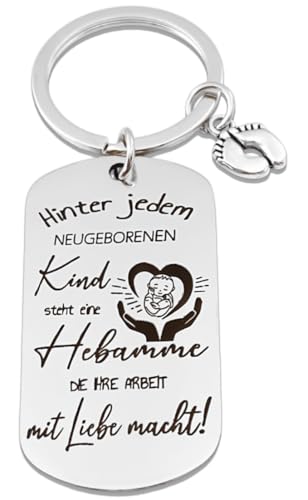 RiTeDei Hebamme Geschenk Schlüsselanhänger Hinter Jedem Neugeborenen Kind Steht Eine Hebamme Die Ihre Arbeit mit Liebe Macht Weihnachtsgeschenke Danke Geschenk für Hebamme Männlich Hebamme