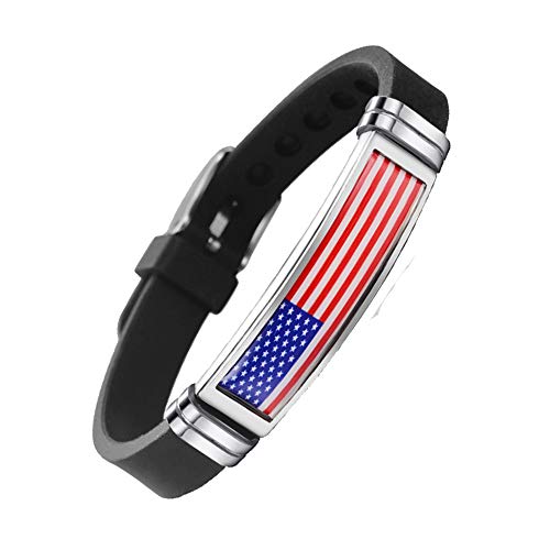 COMTRUDE National Flag Bracelets for Men Adjustable Silicone Wristband Bracelet for Patriotic Holiday Activity Gifts for Women Teen Girls and Boys - Image 3