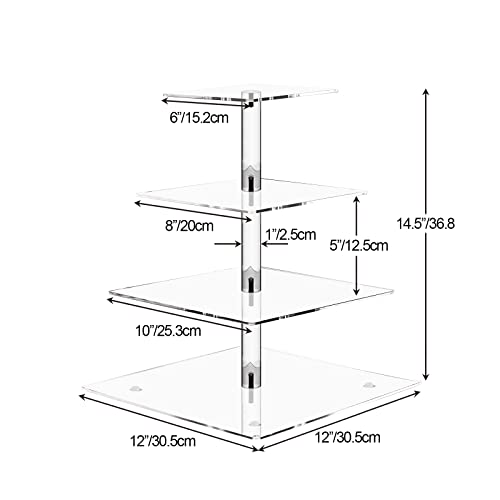 Yumhouse Cupcake Stand For 50 Cupcakes,4-Tier Acrylic Cupcake Tower Holder,Cupcake Holder,Dessert Stands With Led Light String For Cupcake Display,Wedding,Birthday,Baby Shower #TOP5