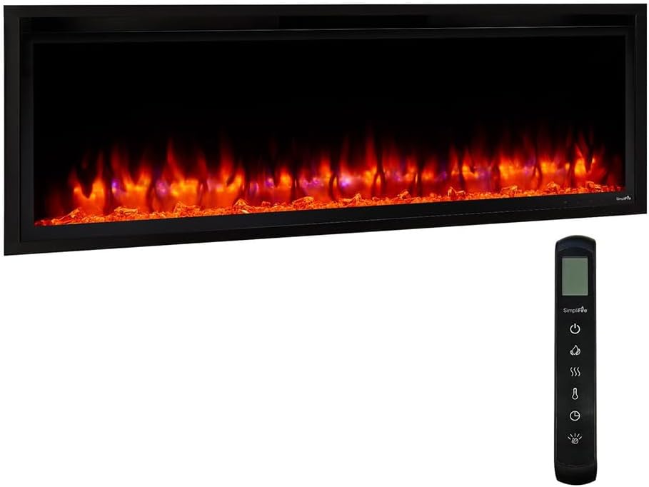 SimpliFire 50-Inch Allusion Platinum Linear Electric Fireplace (SF-ALLP50-BK)