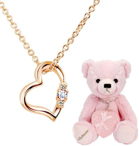 （13:00時点） [シアーズ] 天然ダイヤ ラブ ハート ネックレス レディース ピンクカラー タンザナイト (12月) テディベア ピンク 1491p-tdt-01-p12