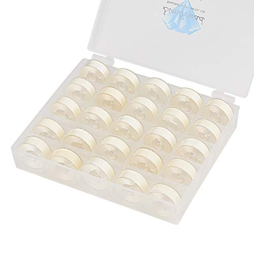 Simthread 25 piezas hilo blanco preenvuelto tamaño L para bordado miniatura 1