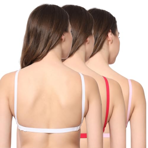 Image of Be-Wild Full Coverage Non Padded Backless Transparent Strap Bra for Women and Girls /Ladies /Black /Cotton /Casual /t-Shirts /Everyday /Regular /Bras