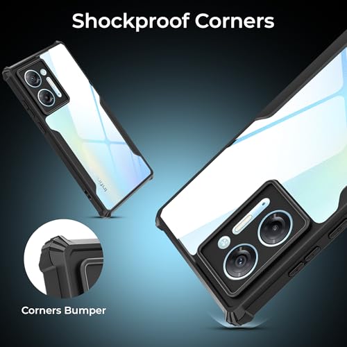 Image of A rtistque Clear Hard Transparent Acrylic Armor Anti-Drop Shockproof TPU Edge Back Cover Case for Infinix Hot 30 - Black