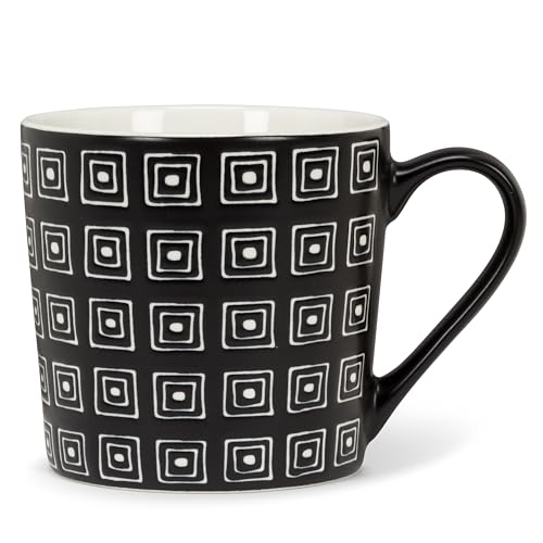Taza Abbott Collection Bone China 13oz Spiral Squares miniatura 1
