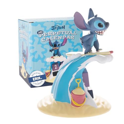 Calendario perpetuo 3D Stitch Surfer - Calendario 3D Disney - Figuras Disney,...