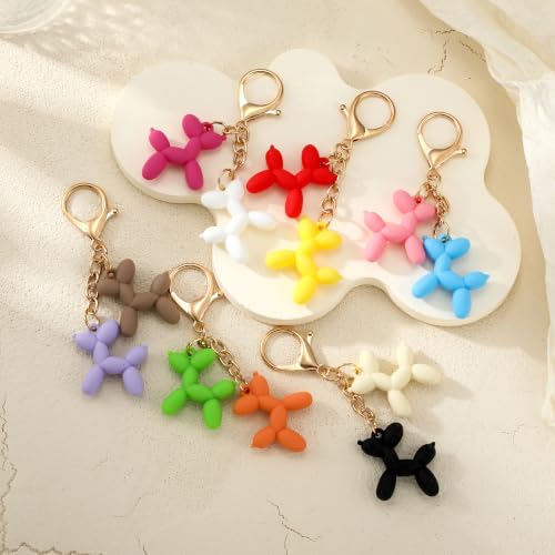 Image of Balloon Dog Keychain Bulk, Fun Purse Charms Bag Decoration | Keychain for Bags, Backpack Purse Charms, Handmade Key Chain for Keys, Carabiner Zipper Pull, DIY Craft Decoration