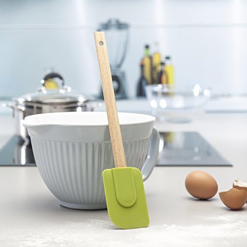 Zeal J212L Silicone Non Stick Spatula with Wood Handle (31cm) Lime