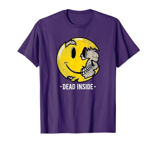 Im Dead Inside Sad Smile Face Skeleton Vintage Halloween T-Shirt