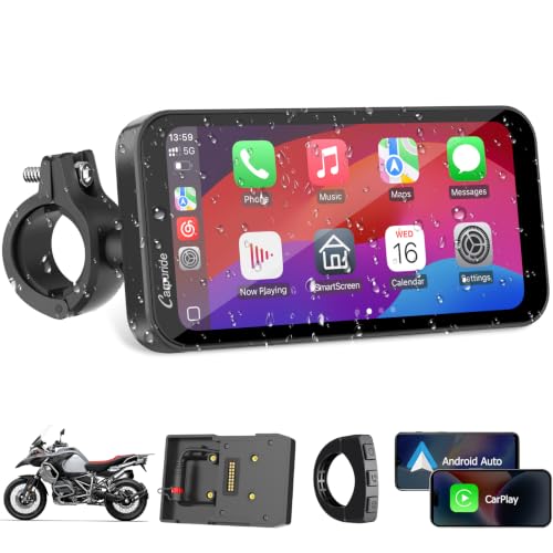 Carpuride W603B voor BMW R1200GS R1250GS S1000XR Motorfiets Carplay Scherm Waterdicht 6.3 Inch Touchscreen GPS Navigatie Carplay/Android Auto Draagbare voor Motorfiets
