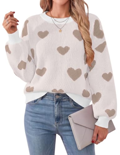 Image of Libsorge Womens Valentine Heart Sweater 2026 Valentines Day Trendy Cute Oversized Long Sleeve Pullover Sweaters