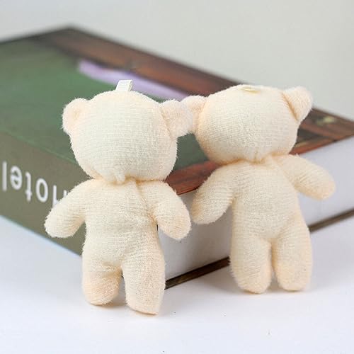 MAGICLULU 12Pcs Mini Keychain Stuffed Bear Plush Stuffed Bear Doll Jointed Soft Tiny Doll Tiny Small Bulk for DIY Keychain Party Favor - Image 4