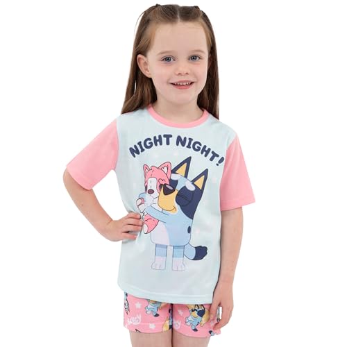 Bluey Pajamas | Night Night Girls Short Pajama Set | Girls Pajamas For Summer | Pink3