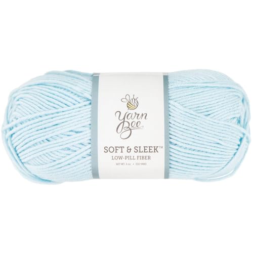 Image of Hobby Lobby Yarn Bee Soft & Sleek Yarn, 410 Light Blue, Set of 2 | 4 Medium Weight, 100% Low Pill Acrylic, 232 Yards Per Skien