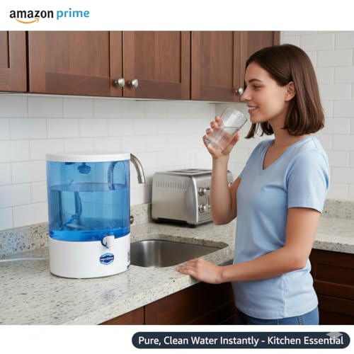 Image of AQUA Dolphin Alkaline Copper RO Water Purifier | RO + LED UV + Zinc + Copper + TDS Controller | 9L Storage | White & Blue | Ideal for Home & Office | Up to 3000 TDS