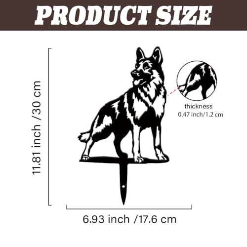 SUPERDANT Metall Hund Gartendekoration Hirte Draußen Schwarze Gartenstecker Außendekoration Tiere Gartenstecker Metall Gartendeko Dekorative Garten Metal Yard Art Für Rasen Terrasse Geschenk Gärtner