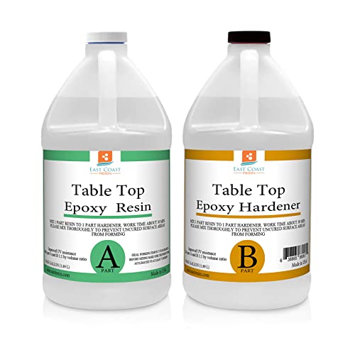 Table TOP EPOXY Resin Crystal Clear 1 Gallon Kit. for Super Gloss Coating