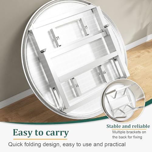 Table ronde pliante pour petits espaces repas modulable intérieur extérieur - 6