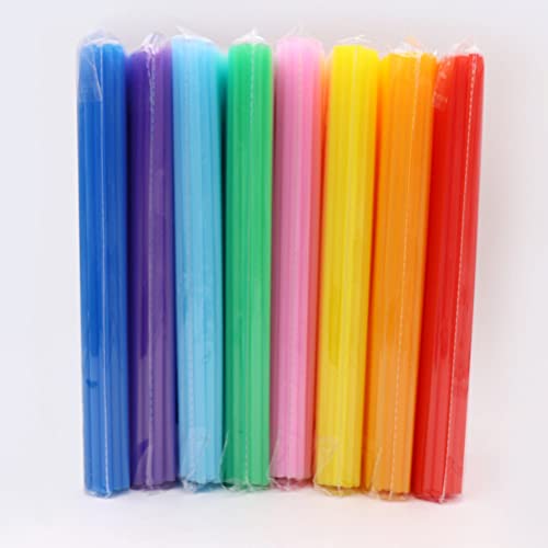 Image of Healeved 200 Pcs Yellow Flexible Straws Disposable Drinking Straws 26x0.6 Cm Smoothie for Wedding Birthday Bbq Pool Parties