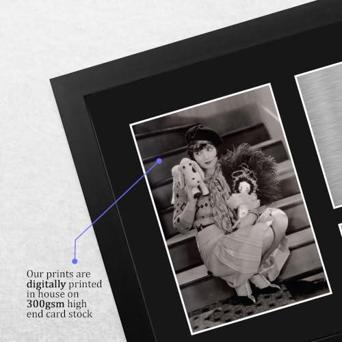 Memorabilia de Clara Bow con autógrafo impreso en marco negro A4 4