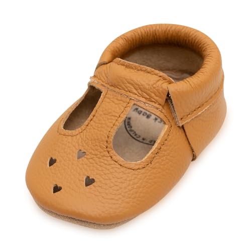 Image of BirdRock Baby Mary Jane Moccasins - Genuine Leather Soft Sole Baby Girl Shoes for Newborns, Infants, Babies, and Toddlers