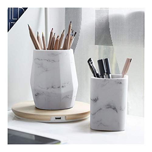 Marbre bureau pen crayon porte-pinceaux au design géométrique