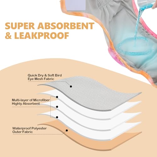 Image of Female Dog Diapers Reusable No Tail Hole Period Panties Washable 3 Pack Diapers Female for Docked-Tail Frenchie French Bulldog Boston Terrier Without Tail U-WWD04S