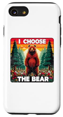 I Choose The Bear Funny ���f�B�[�X �f�B�x�[�g�E�b�Y �v���f�^�[�Y �}�} �X�}�z�P�[�X iPhone SE (2020) / 7 / 8 �p