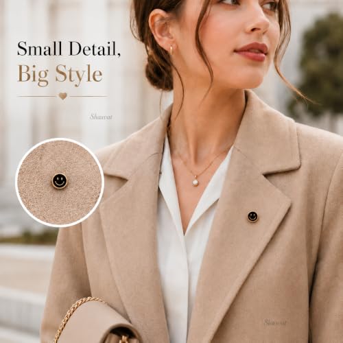 Image of Flower Shape Lapel Pin for Men & Women, Stainless Steel Suit Pin with Secure Spring Clasp, Lightweight Decorative Pin for Blazers Jackets Shirts Bags and Accessories