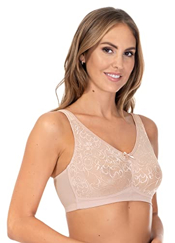 Rosme Women's Wireless Unpadded Bra With Molded Cups, Collection Delight, Beige, Size 46B #TOP2