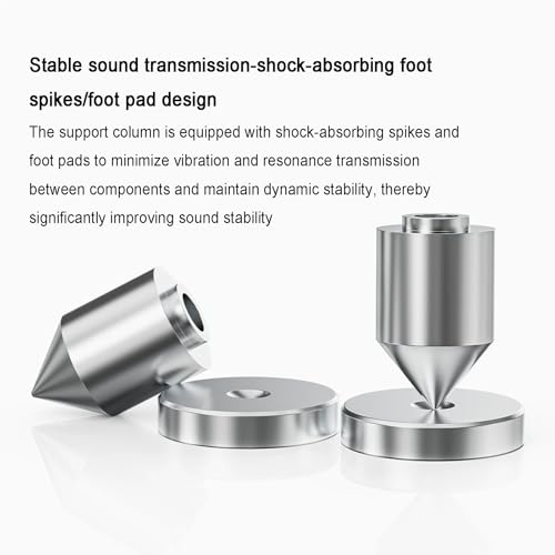 Estante de componentes de audio ventilado con pies que absorben los golpes y tres niveles 4