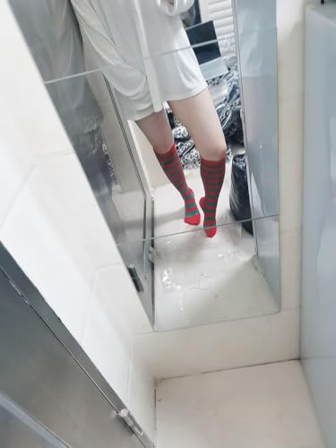 Image of Striped Knee High Socks for Women Outdoor Sport Athletic Stripe Casual Tube Socks
