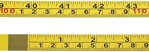 2Pcs Steel Self-Adhesive Measuring Tape, Imperial and Metric Scale Workbench Ruler, Left to Right Sticky Measure Tape with Adhesive Backing for Woodworking, Saw, Drafting Table, 44Inch, Yellow
