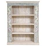 Design vintage et bohème ? Les sculptures complexes et la couleur chaude du bois donnent à l'étagère une touche élégante. Idéal pour les styles d'intérieur tels que maison de campagne, bohème, colonial ou shabby chic. Dimensions : 142 x 43 x 185 cm de haut