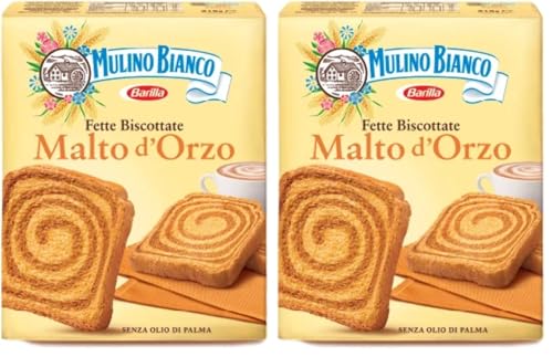Mulino Bianco Fette Biscottate al Malto D'Orzo, Senza Olio di Palma - 315 g (Confezione da 2)