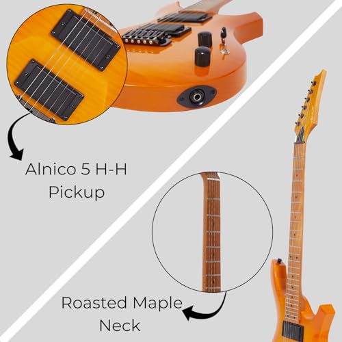 Image of Vault RG2 Soloist Premium Electric Guitar with Dual Alnico 5 Humbuckers and Roasted Maple Neck - Orange Burst